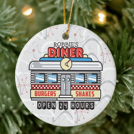 Adorno De Cerámica NOMBRE personalizado Retro 50 Diner Rótulo 50 Atóm