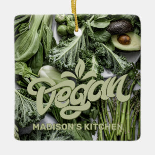 Adorno De Cerámica Nombre personalizado Vegan