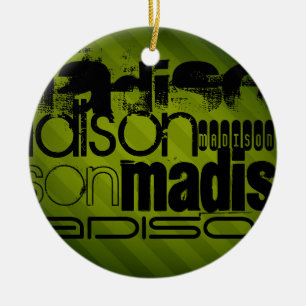 Adorno De Cerámica Nombre personalizado, verde negro y olivo