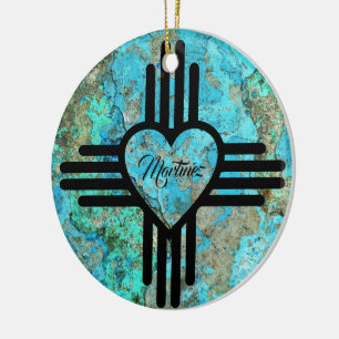 Adorno De Cerámica Nombre personalizado Zia Heart Nombre de árbol de