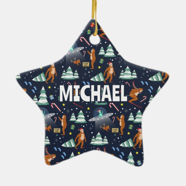 Adorno De Cerámica NOMBRE - Pies grandes, extranjeros y Navidades de  (Atrás)