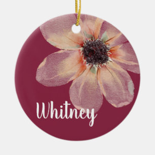 Adorno De Cerámica Nombre Whitney Niñas Bebés Revelan Flor Recién Nac