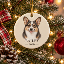 Nombre y año personalizados de Bluie Corgi