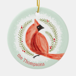 Adorno De Cerámica Nombre y foto del Personalizado del cardenal pinta