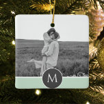 Adorno De Cerámica Nombre y foto personalizados de la Casa de la Mone<br><div class="desc">Nombre y foto personalizados de la Casa de la Moneda minimalista</div>