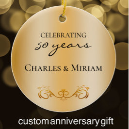 Adorno De Cerámica Nombres de parejas foto regalo del 50 aniversario 