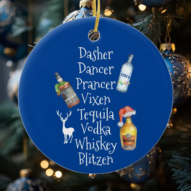 Adorno De Cerámica Nombres de renos Alcohol Tequila Vodka Navidades (Subido por el creador)