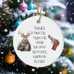 Adorno De Cerámica Nombres de renos de los navidades de las armas<br><div class="desc">Este diseño fue creado a través del arte digital, se puede personalizar en el área que se proporciona o personalizar cambiando la foto o añadiendo tus propias palabras. Contáctame en colorflowcreations@gmail.com si quieres tener este diseño en otro producto. Ver más de mis creaciones o seguirme en www.facebook.com/colorflowcreations, www.instagram.com/colorflowcreations, www.twitter.com/colorflowart, y・....</div>