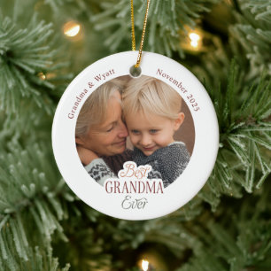 Adorno De Cerámica Nombres Personalizados Foto Mejor Abuela del Mundo