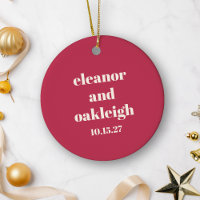 Nombres rojos modernos de Navidad Favor de boda
