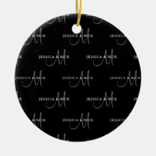 Adorno De Cerámica Nombres y monogramas de parejas elegantes