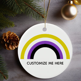 Adorno De Cerámica Non-Binary Rainbow Non Binary Pride Flag Custom