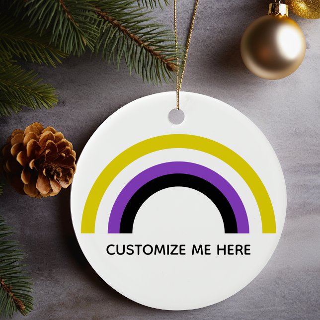 Adorno De Cerámica Non-Binary Rainbow Non Binary Pride Flag Custom (Subido por el creador)