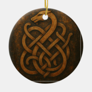 Adorno De Cerámica Norse Wolf Sigil - Viking Rune Art sobre Piedra Ne