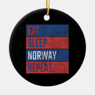 Adorno De Cerámica Noruega - Come Duerme Noruega Repite