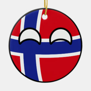 Adorno De Cerámica Noruega Geeky que tiende divertida Countryball