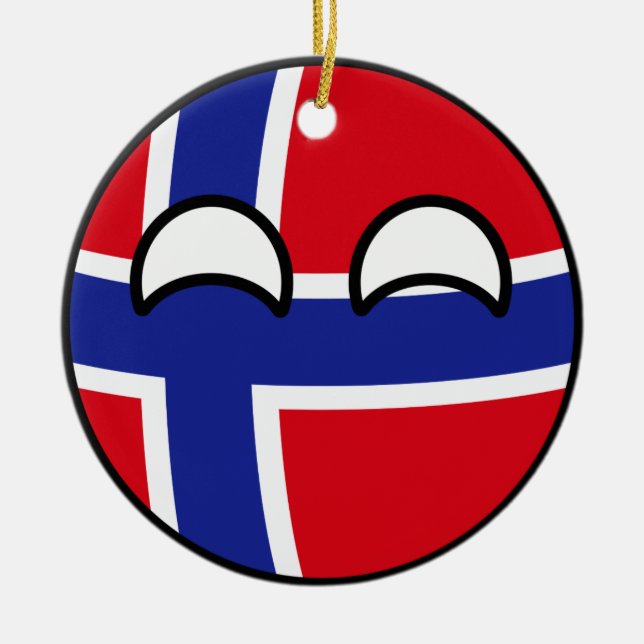 Adorno De Cerámica Noruega Geeky que tiende divertida Countryball (Frente)