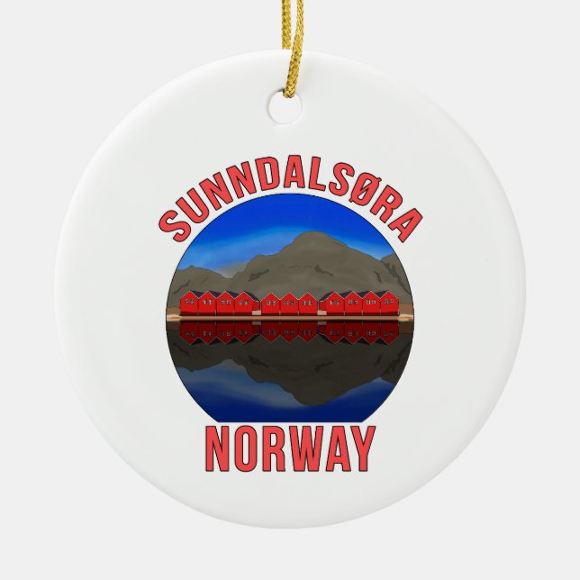 Adorno De Cerámica Noruega Sunndalsøra Travel Noruega (Frente)