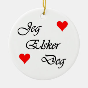 Adorno De Cerámica Noruego "te amo" grados de Norsk "Jeg Elsker "