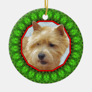Adorno De Cerámica Norwich Terrier Howliday feliz