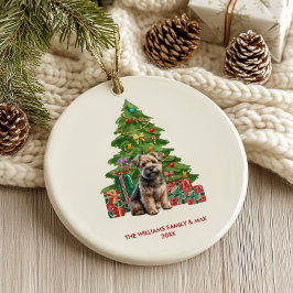 Adorno De Cerámica Norwich Terrier Perro Navidad Personalizada