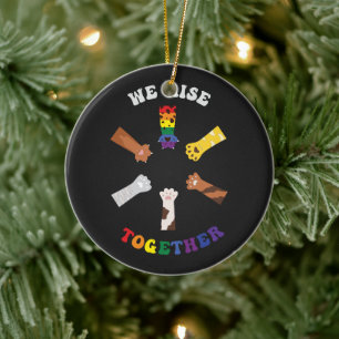 Adorno De Cerámica Nos alzamos juntos Impresión de rutas Diversid