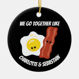 Adorno De Cerámica Nos unimos como huevos y bacón personalizados