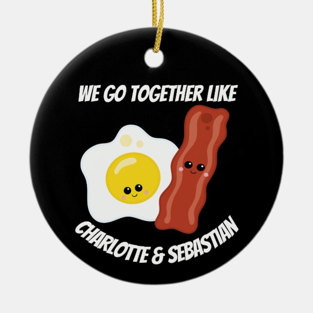 Adorno De Cerámica Nos unimos como huevos y bacón personalizados (Frente)