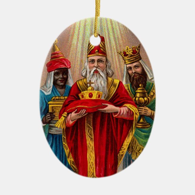 Adorno De Cerámica Nosotros tres reyes Christmas Ornament (Frente)