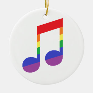 Adorno De Cerámica Nota de la música del arco iris