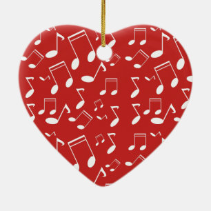 Adorno De Cerámica Notas musicales blancas
