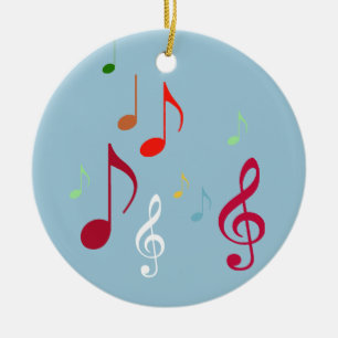 Adorno De Cerámica notas musicales coloridas