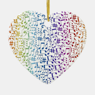Adorno De Cerámica Notas musicales coloridas bailando Músico Amantes 