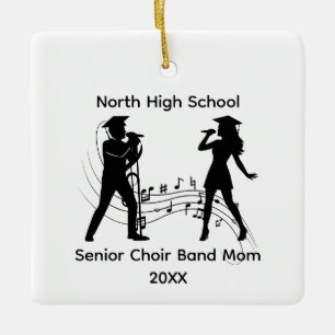 Adorno De Cerámica Notas musicales de la mamá de la banda del coro de
