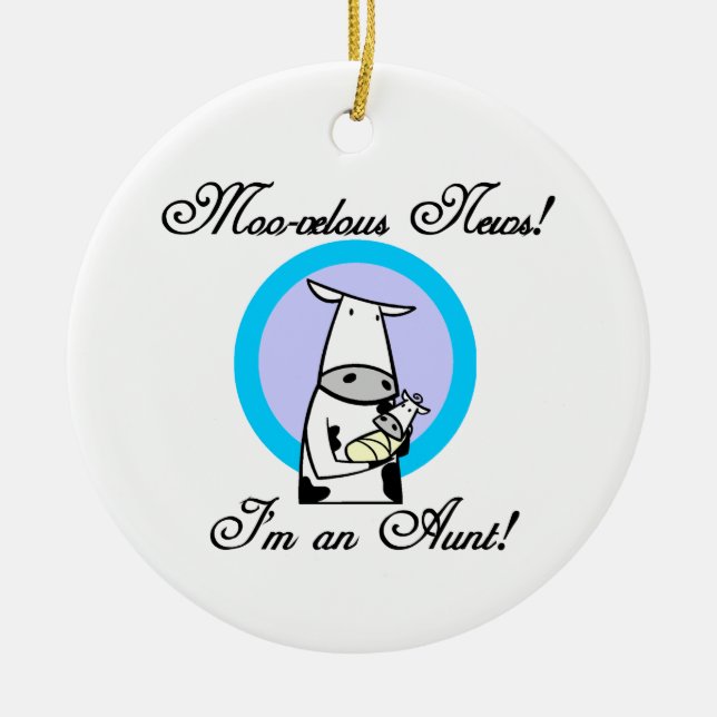 Adorno De Cerámica Noticias Moo-velous Soy camisetas y regalos de tía (Frente)