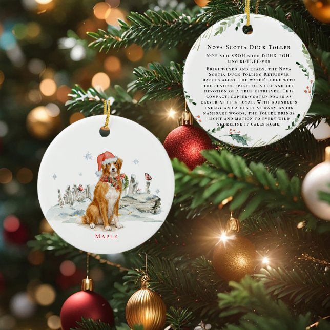 Adorno De Cerámica Nova Scotia Duck Toller Dog Monogram (Subido por el creador)