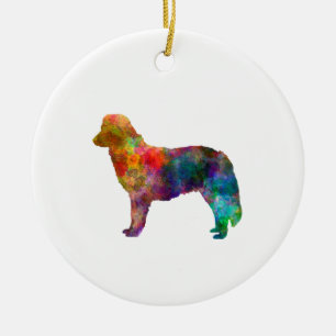 Adorno De Cerámica Nova Scotia Duck Tolling Retriever in watercolor.p