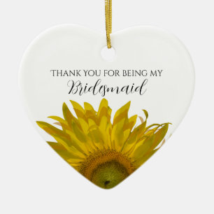 Adorno De Cerámica Novia amarilla de girasol gracias