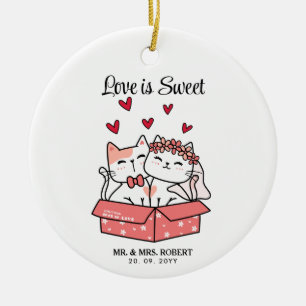 Adorno De Cerámica Novia De Gato Y Boda De Groom