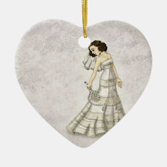 Adorno De Cerámica Novia del cordón (Frente)