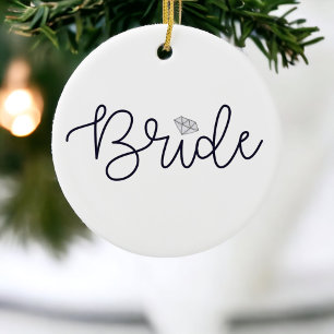 Adorno De Cerámica Novia Escritura Moderna Diamante Boda Personalizad
