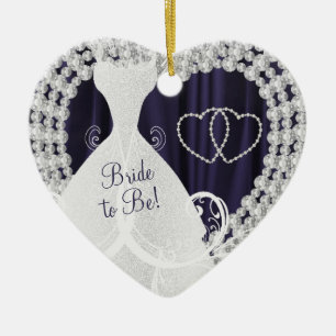 Adorno De Cerámica Novia para ser diamantes blancos Plum Boda púrpura