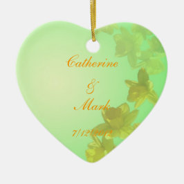 Adorno De Cerámica Novia y Groom, boda, tulipanes amarillos