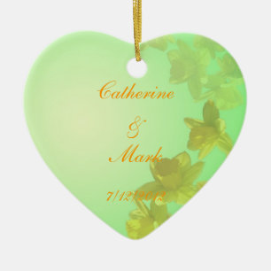 Adorno De Cerámica Novia y Groom, boda, tulipanes amarillos