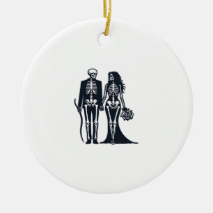 Adorno De Cerámica Novia y Groom del Skeleton gótico - Hasta que la m
