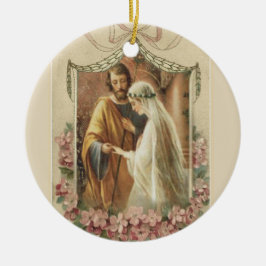Adorno De Cerámica Novias católicas tradicionales Groom Virgin Mary