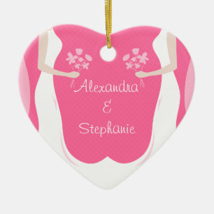 Adorno De Cerámica Novias lesbianas personalizadas