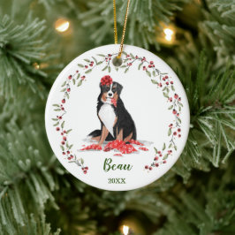 Adorno De Cerámica Ntrina acuarela Burnesa Perro Foto Memoria