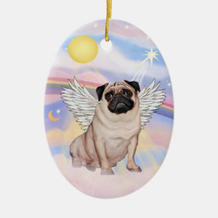 Adorno De Cerámica Nubes - Ángel Pug (flauta)