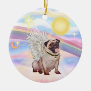 Adorno De Cerámica Nubes - Ángel Pug (flauta)